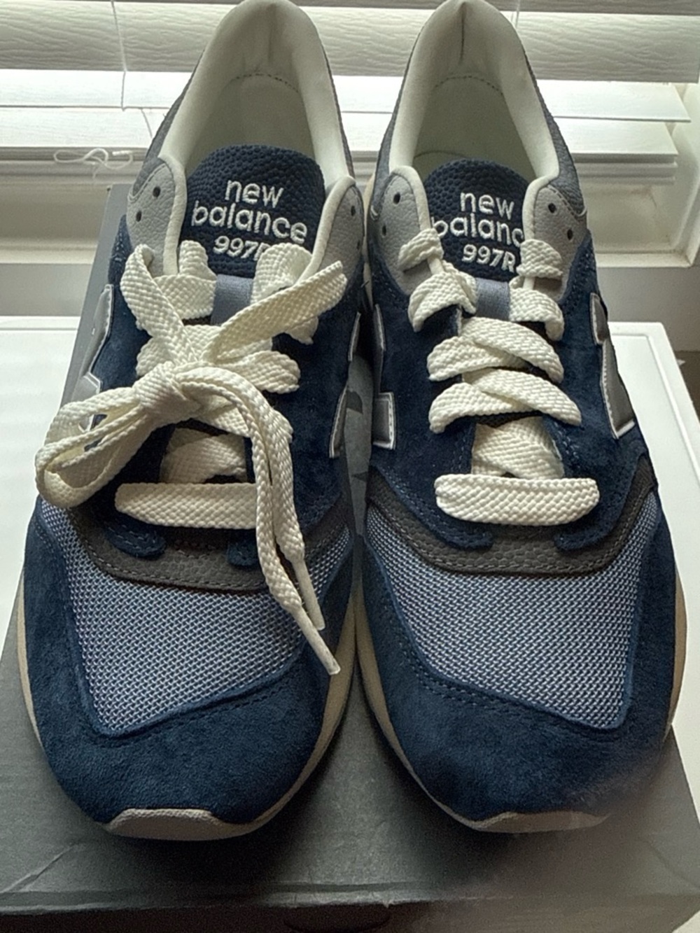 New Balance Navy & Grey Suede Mesh 997R Sneakers